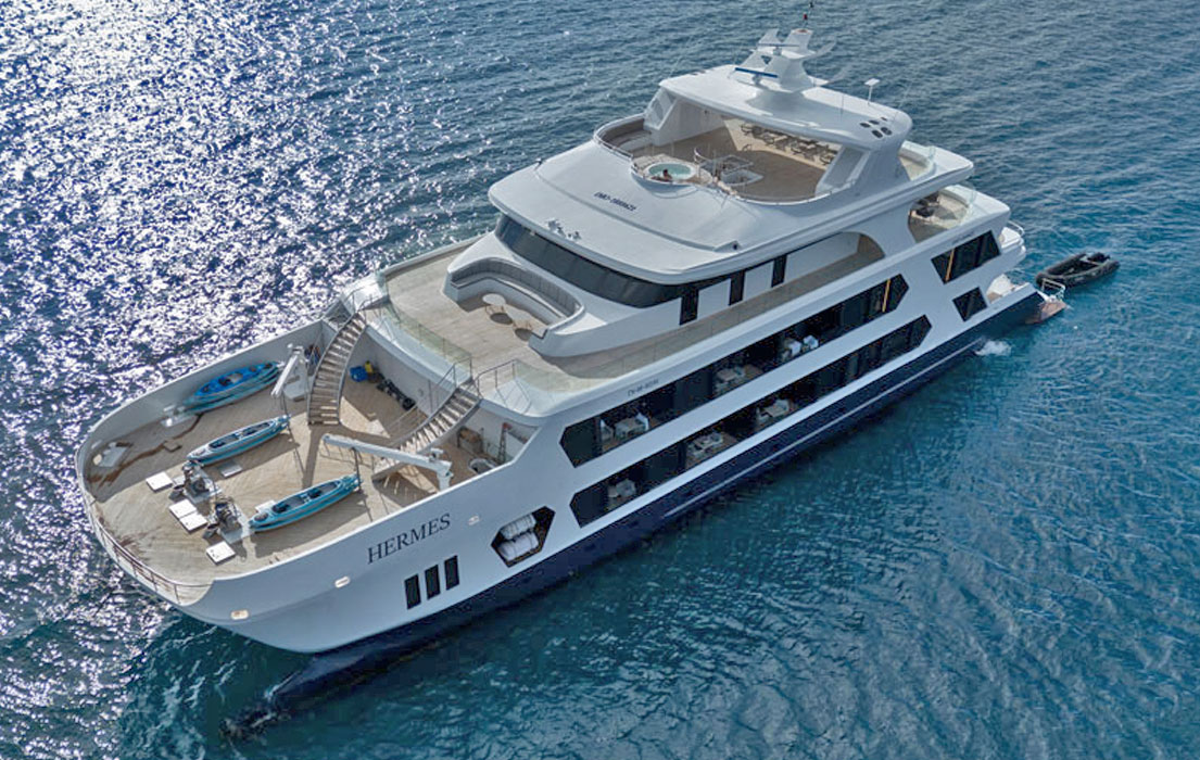 Luxury yacht on sparkling water